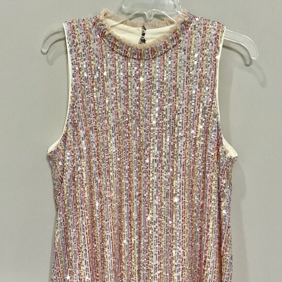 Julia Jordan Sleeveless Sequin Trapeze Dress Metallic Evening Sz 16 Multi-color - Picture 7 of 10
